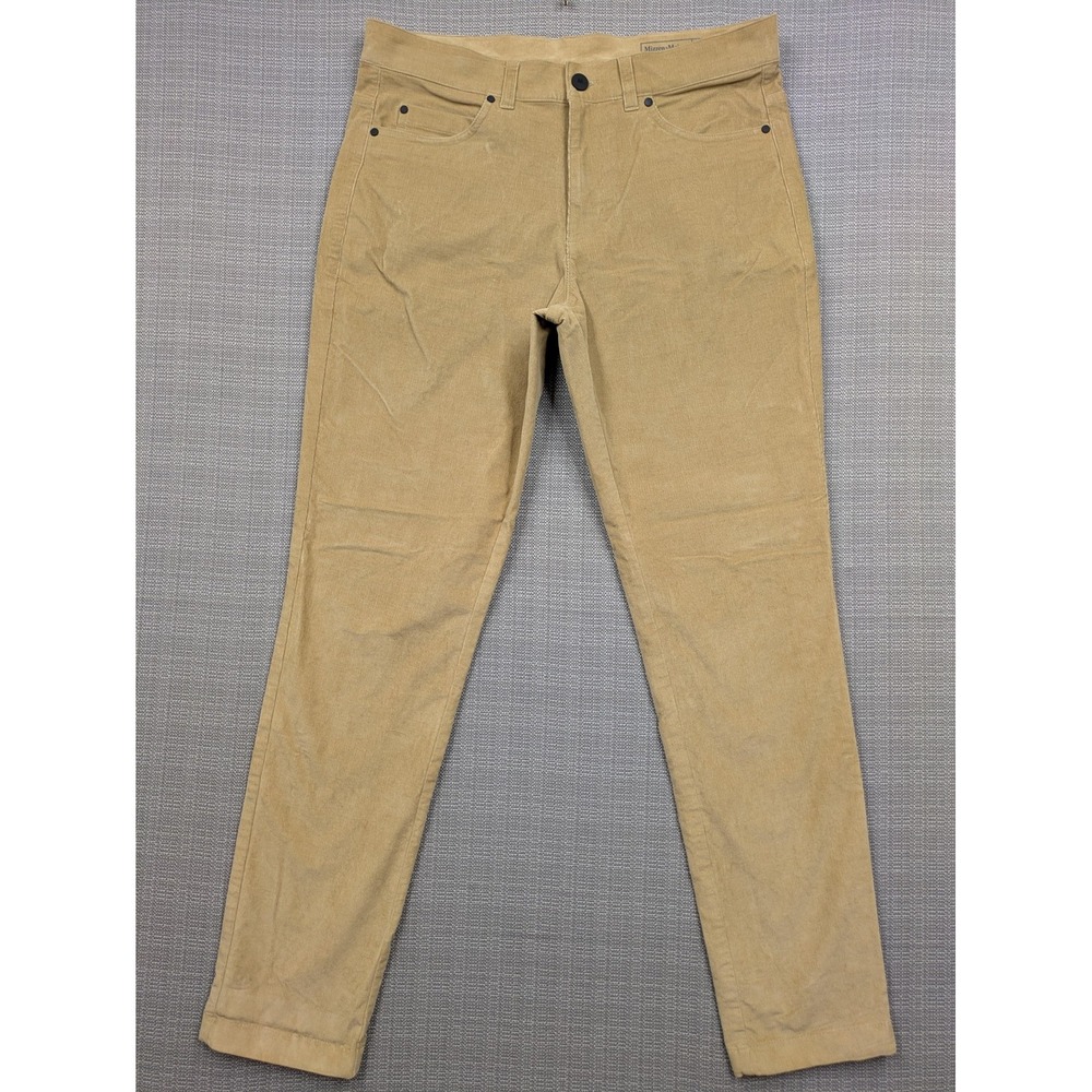 Mizzen+Main Pants Mens 32x29 (30x30) Beige Corduroy Stretch Slim Tapered Casual